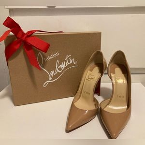 Christian Louboutin Iriza Pumps. Size 37 (US 7), 100 mm (4”) heel, in nude.